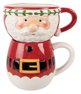 Dva vánoční keramické hrnečky ve tvaru Santa Clause – 15x12x17 cm