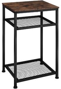 Tectake Odkládací stolek York 45,5x36x75,5cm - Industriální dřevo tmavé, rustikální