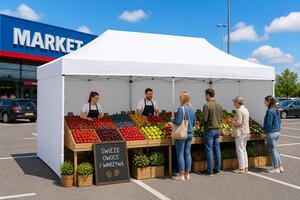 TRENDIE Hliníkový nůžkový stan 3x6m bílý