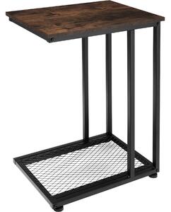 Tectake Odkládací stolek Eton 48x35x66cm - Industriální dřevo tmavé, rustikální