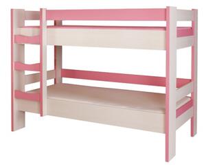 Bradop poschoďová postel C123 Casper CER - creme + růžová