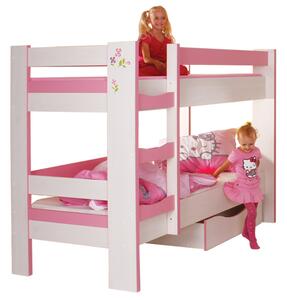 Bradop poschoďová postel C123 Casper CER - creme + růžová