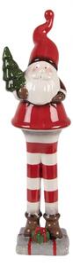Vánoční dekorace keramická postavička Santa Claus se stromečkem Moer – 30 cm