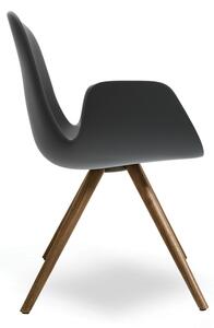 TONON - Židle STEP SOFT TOUCH s kulatou dřevěnou podnoží a područkami