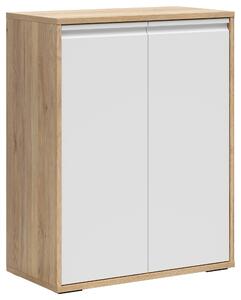 KOMODA, bílá, barvy dubu, 80/100/41 cm Carryhome - Široké komody