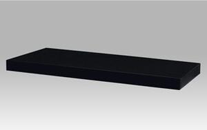 Autronic - Polička nástěnná 80 cm, MDF, barva černý vysoký lesk, baleno v ochranné fólii - P-005 BK