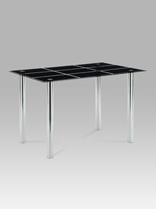 Autronic - Jídelní stůl 120x80 cm, černé sklo / chrom - AT-1888 BK