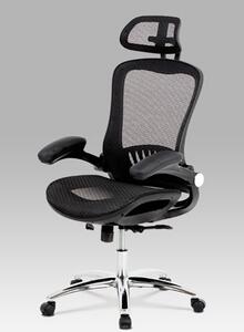 Autronic - Kancelářská židle, synchronní mech., černá MESH, kovový kříž - KA-A185 BK