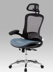 Autronic - Kancelářská židle, synchronní mech., modrá MESH, kovový kříž - KA-A185 BLUE