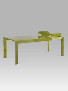 Autronic - Jídelní stůl rozkl., 160+50x90 cm, vysoký lesk zelený - WD-5829 GRN