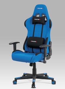 Autronic - Kancelářská židle, modrá látka, houpací mech., plastový kříž - KA-F05 BLUE
