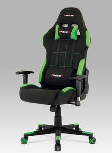 Autronic - Kancelářská židle, houpací mech., černá + zelená látka, plastový kříž - KA-F02 GRN