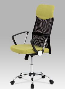 Autronic - Kancelářská židle řady BASIC, potah zelenožlutá látka a černá síťovina MESH, hou - KA-E301 GRN
