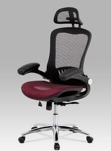 Autronic - Kancelářská židle, synchronní mech., červená MESH, kovový kříž - KA-A185 RED