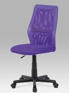 Autronic - Kancelářská židle, fialová MESH + ekokůže, výšk. nast., kříž plast černý - KA-V101 PUR