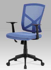 Autronic - Kancelářská židle, modrá MESH+síťovina, plastový kříž, houpací mechanismus - KA-H102 BLUE