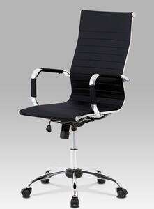 Autronic - Kancelářská židle, černá ekokůže, houpací mech, kříž chrom - KA-V305 BK