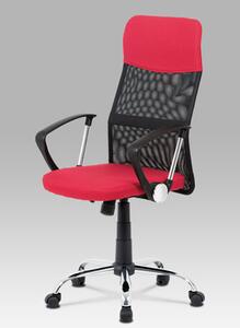 Autronic - Kancelářská židle, červená látka, černá MESH, houpací mech, kříž kovový - KA-V204 RED