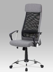 Autronic - Kancelářská židle, šedá látka a černá síťovina MESH, houpací mech., kovový kříž - KA-V206 GREY
