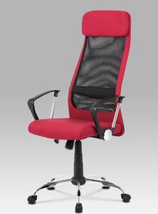 Autronic - Kancelářská židle, bordó látka a černá síťovina MESH, houpací mech., kovový kříž - KA-V206 BOR