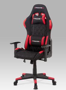 Autronic - Kancelářská židle, červená látka, houpací mech, kříž plast - KA-V606 RED