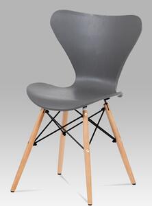 Autronic - Jídelní židle šedý plast / natural - CT-742 GREY