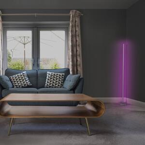 OSRAM SMART+ WiFi stojací lampa CORNER MAGIC stříbrná 140 cm RGB, Chrom / stříbro, Obývací pokoj / jídelna, Hliník, Moderní