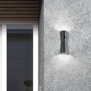 LCD LED senzorové venkovní nástěnné svítidlo 5135, grafitová, kovová, 26 cm, IP65, Černá, Hliník, Moderní