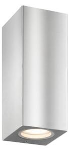 LCD Venkovní nástěnné svítidlo 5051, nerezová ocel, 17 cm, IP54, nahoru/dolů, GU10, stmívatelný, Hliník / šedá / zinek, Nerezová ocel, Moderní, Nástěnné svítidlo / světlem dolů