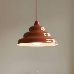 ALDEX Závěsné světlo Fala, červené, Ø 23 cm, sklo, stmívatelný, Červená, Obývací pokoj / jídelna, Design