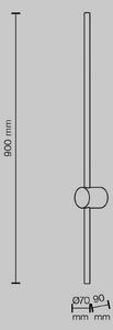 Maytoni LED nástěnné světlo Light stick, černé, výška 90 cm, Černá, Obývací pokoj / jídelna, Hliník, Moderní