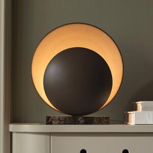 Globen Lighting stolní lampa ORBIT, hnědá, výška 32 cm, mramorová podstava, Hnědá / rez, Obývací pokoj / jídelna, kov, Design