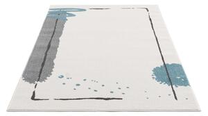Kvalitní dětský koberec s abstraktním motivem modrý flek