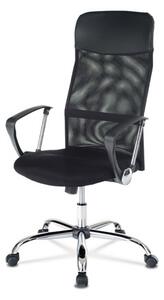 Autronic - Kancelářská židle s podhlavníkem z ekokůže, potah černá látka MESH a síťovina M - KA-E305 BK