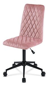 Autronic - Kancelářská židle dětská, potah růžová sametová látka, výškově nastavitelná - KA-T901 PINK4