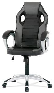 Autronic - Herní židle, tmavě šedá a černá ekokůže, houpací mechanismus - KA-Z507 GREY