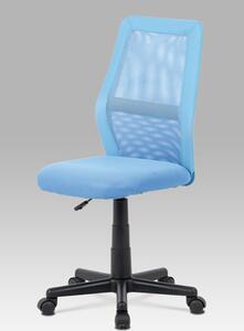 Autronic - Kancelářská židle, modrá MESH + ekokůže, výšk. nast., kříž plast černý - KA-V101 BLUE