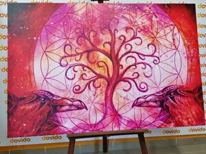 Obraz magický strom života v pastelovém provedení