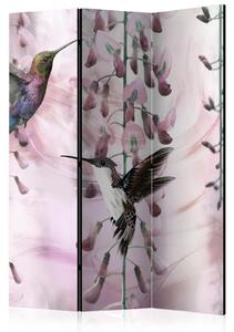Paraván - Létající kolibříci (růžová) 135x172