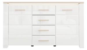 KOMODA, bílá, dub bianco, 154/88/40 cm Carryhome - Široké komody