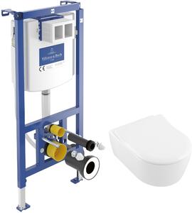 Sada záchodová mísa Villeroy & Boch Avento 5656R001, podomítkový WC modul Villeroy & Boch ViConnect 92242700, 9M87S101