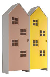 Žluto-růžová dětská šatní skříň 115x171,5 cm CASAMI BRUGES – Vipack