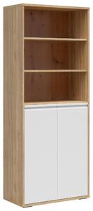 SKŘÍŇ NA ŠANONY, bílá, barvy dubu, 80/198/41 cm Carryhome - Regály na šanony