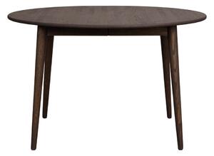 Tmavě hnědý kulatý rozkládací jídelní stůl z dubového dřeva ø 120 cm Tyler – Rowico