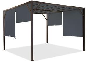 Kovová pergola na terasu Santorini 3 x 3 m hnědo-antracitová Garden Point