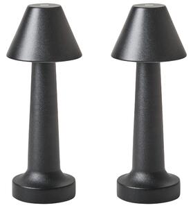 Sada 2 LED bezdrátových stolních lamp JOANES se stmívačem Kov Černá