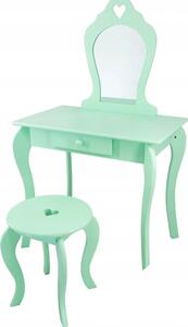 Dětský toaletní stolek v mentolové barvě