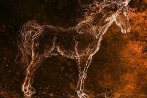 Obraz abstraktní kůň