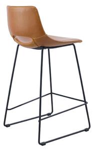 Koňakově hnědá barová židle z imitace kůže (výška sedáku 65 cm) Zahara – Kave Home 3