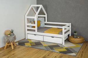 MAXIDO Dětská domečková postel Dora - dva šuplíky 200x120 bílá